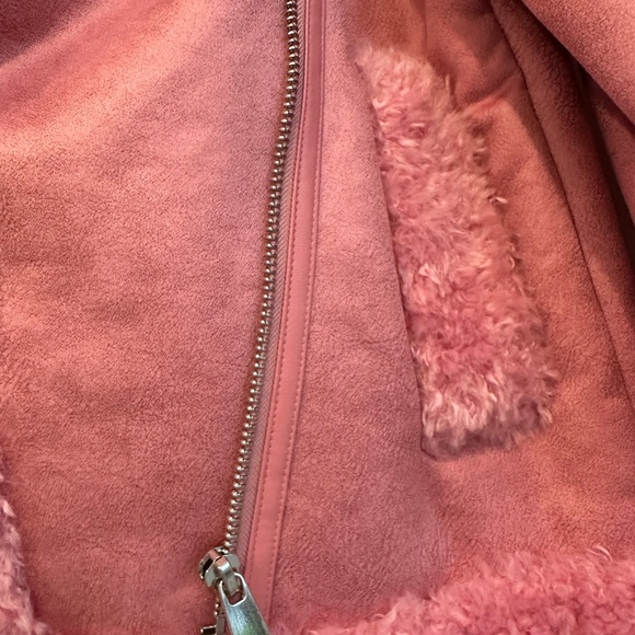 NVLT Dusty Pink Faux-Shearling Moto Jacket - Picture 7 of 7
